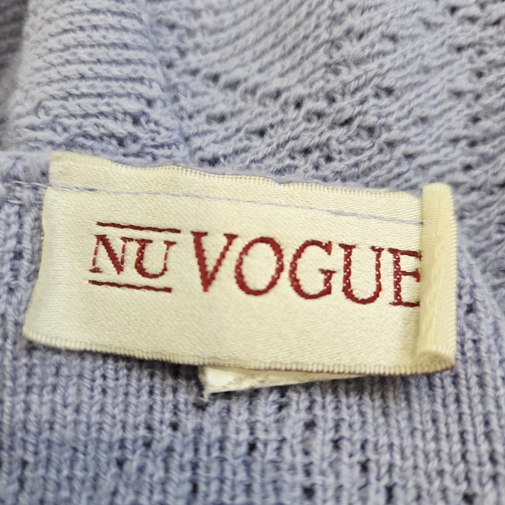 Vintage Nu Vogue Grannycore Sweater – Floral Embroidery – Lavender Knit – M/L - Picture 10 of 10